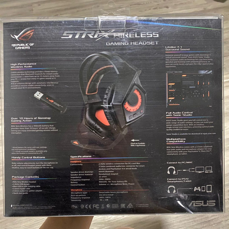 هدفون مخصوص بازی بی سیم ایسوس مدل STRIX WIRELEES