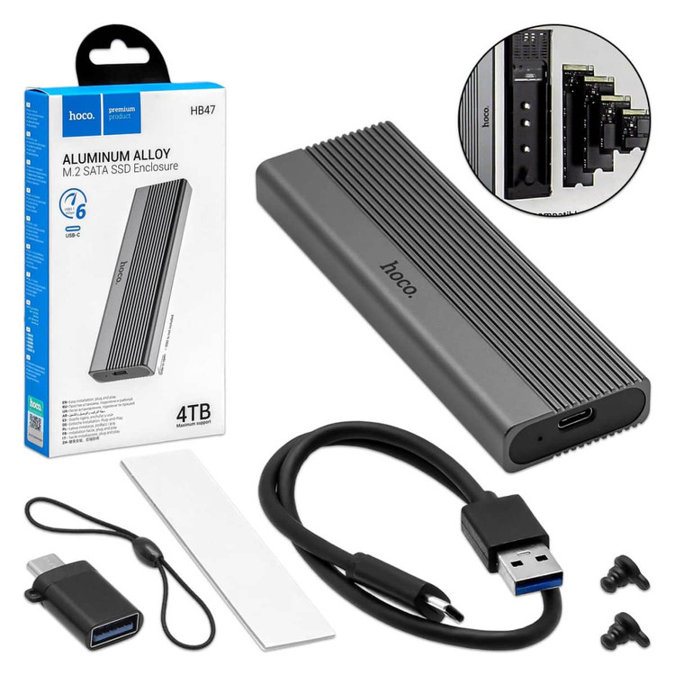 باکس هارد M.2 SATA SSD Enclosure USB 3.1 هوکو HOCO HB47